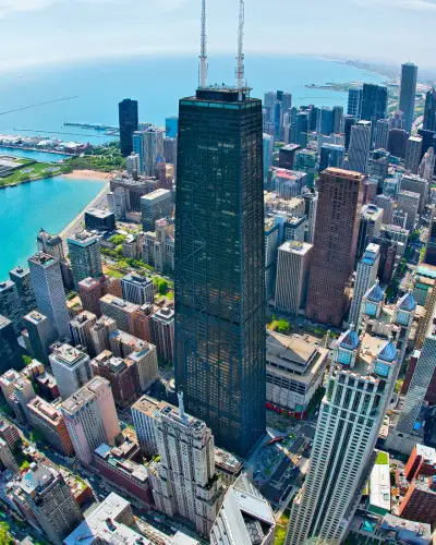 Vista aérea de los rascacielos del Chicago Loop. (Bob Stefko)