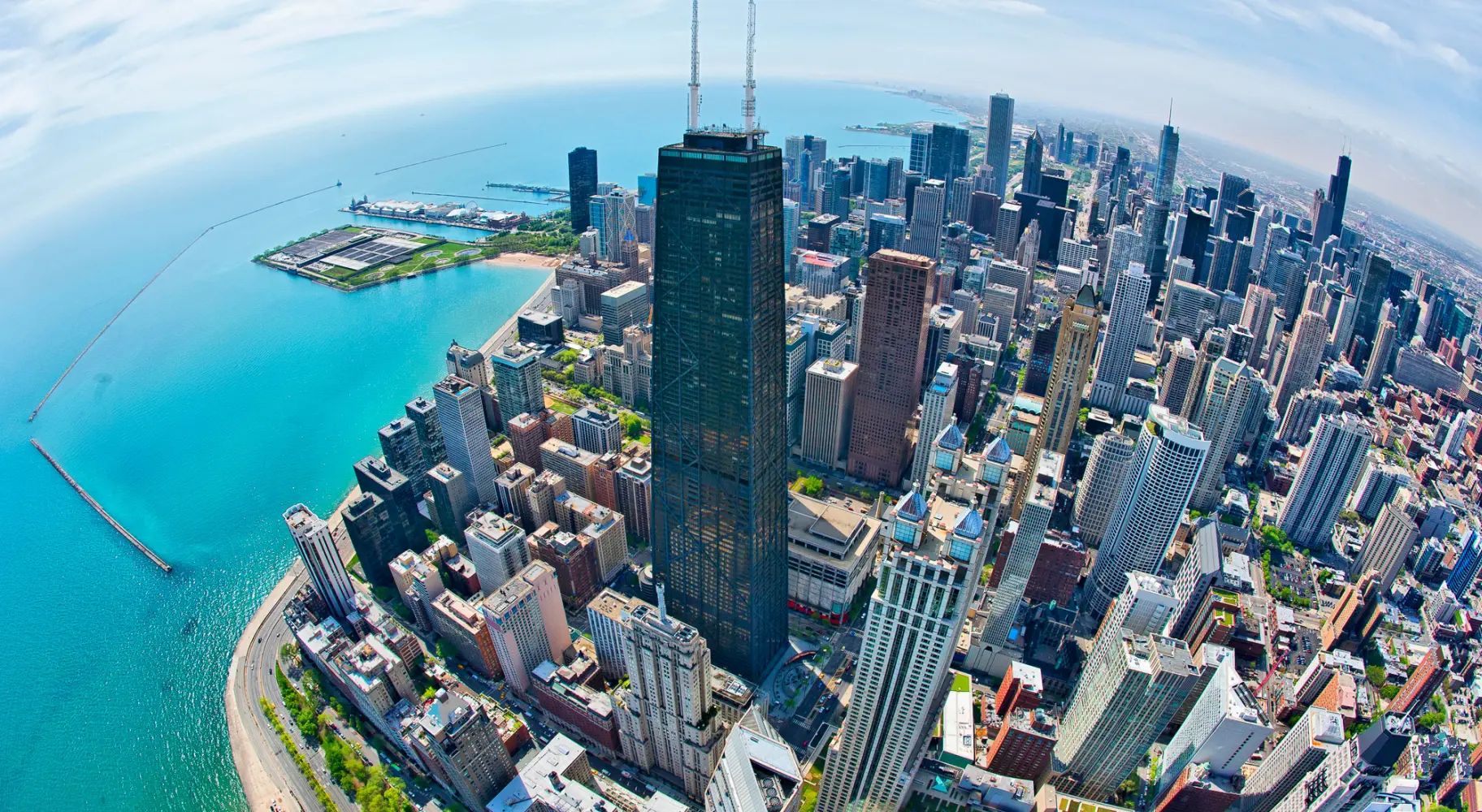 Vista aérea de los rascacielos de Chicago Loop. (Bob Stefko)