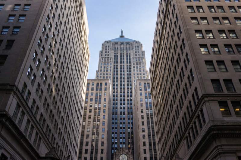 El edificio art déco Chicago Board of Trade de Chicago