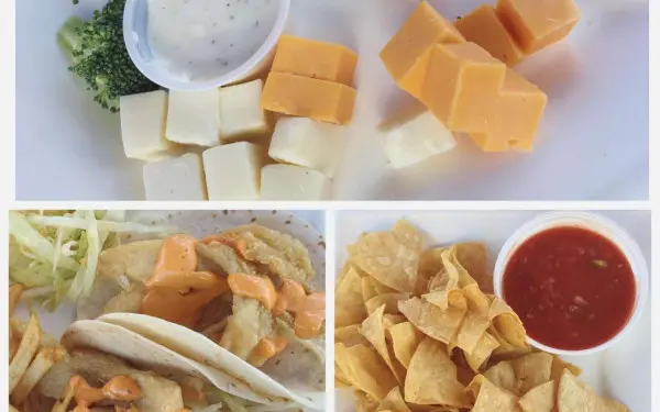 Queso, tacos y salsa 