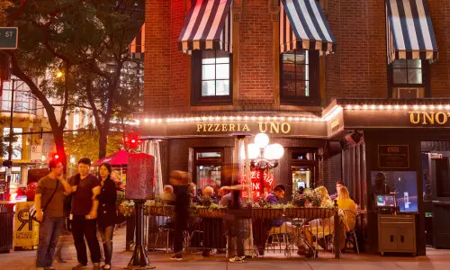 El exterior de un restaurante