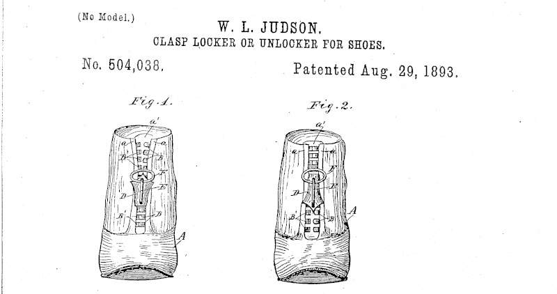 La patente ilustrada del diseño de cremallera de Whitcomb Judson