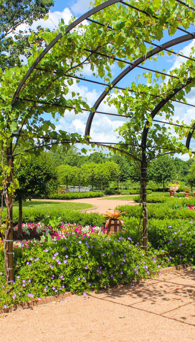Jardín del parque Cantigny durante la primavera/verano.