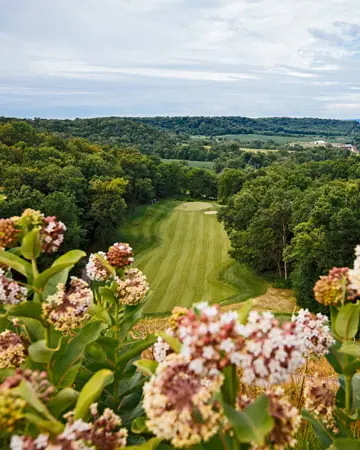 Vista general del campo de golf y los árboles