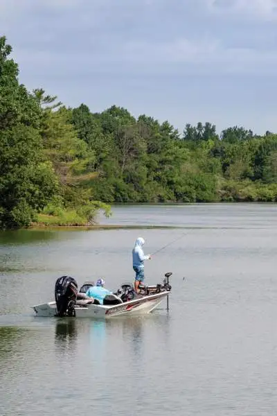 La gente se aventura en barca por el lago Homer