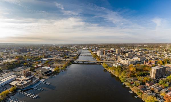 Vista aérea de la ciudad de Rockford