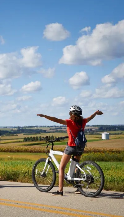 En bicicleta