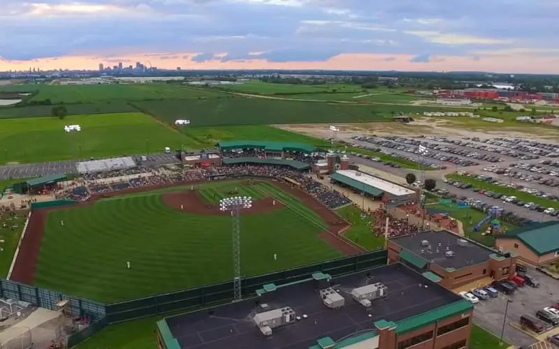 Toma aérea del estadio Gateway Grizzlies.