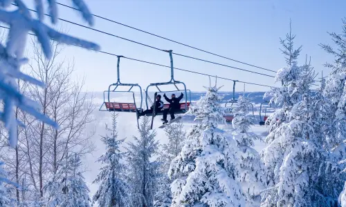 Telesilla con nieve